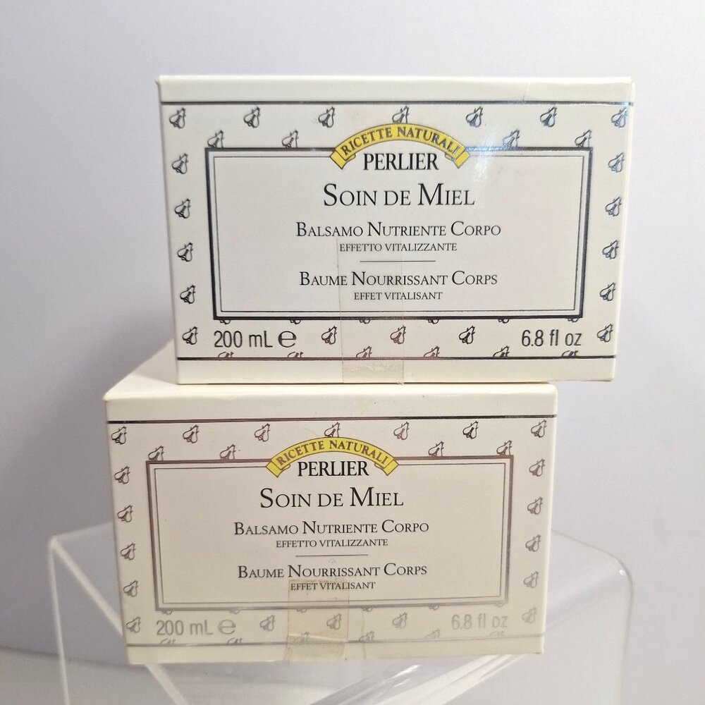 Perlier Honey Miel Nurturing Body Balm Lotion Bath Shower Cream 4 Lot - Picture 6 of 12